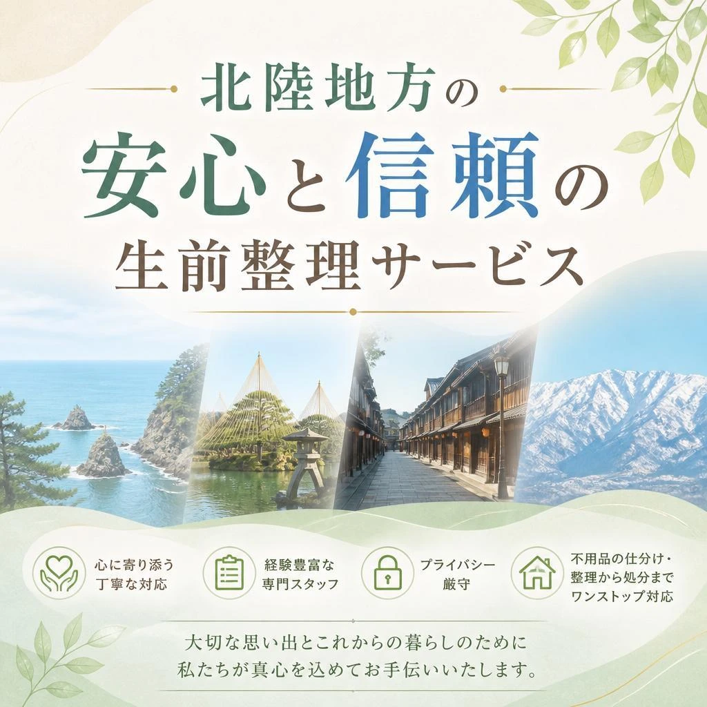 北陸地方の安心と信頼の生前整理サービス