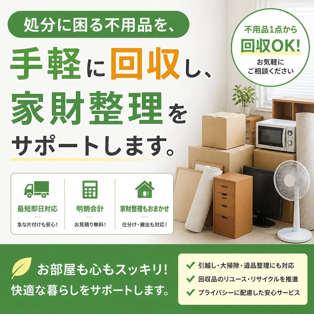 4. 不用品回収でスッキリ空間を