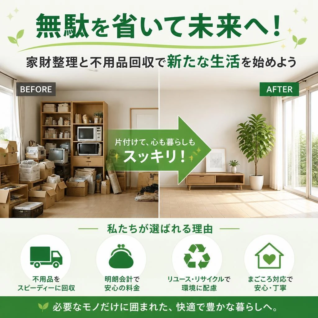 無駄を省いて未来へ！家財整理と不用品回収で新たな生活を始めよう